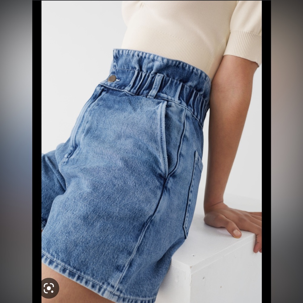 & Other Stories Paperbag High Waist Denim Shorts